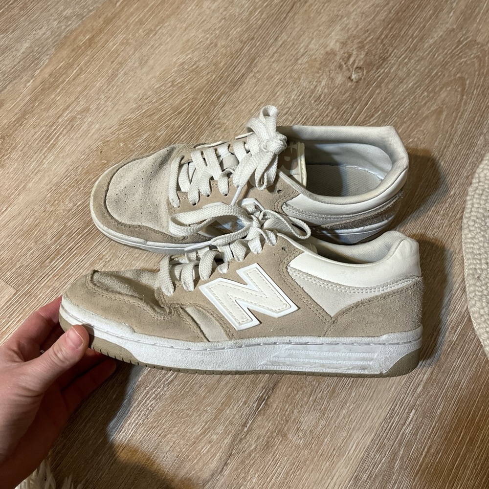 New Balance Cream and White Casual Shoes
